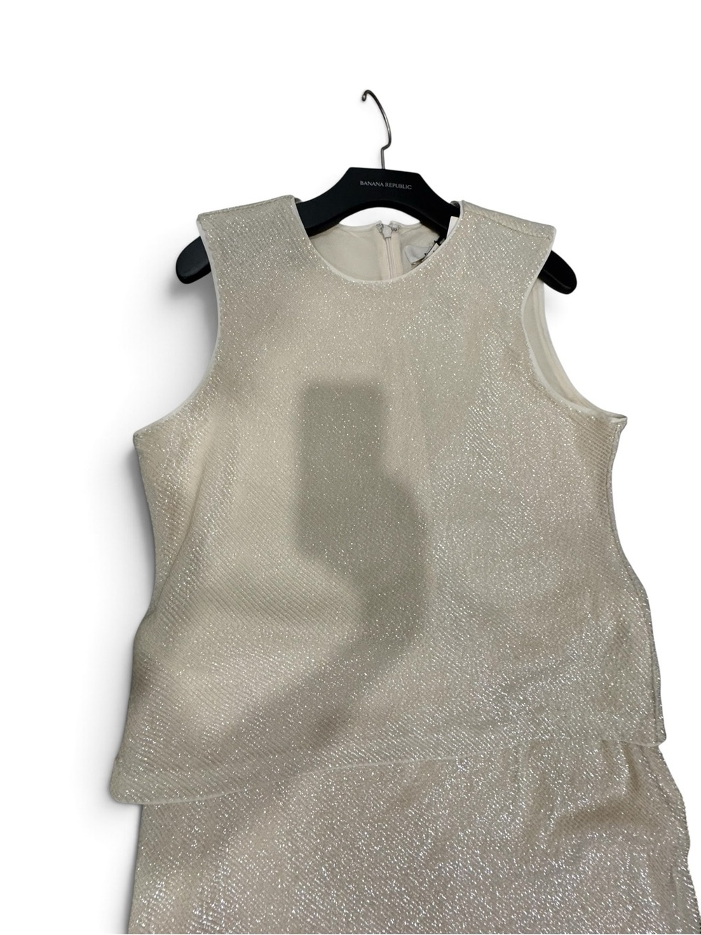 Banana Republic Cream Sparkle Sleeveless Top - Picture 1 of 2